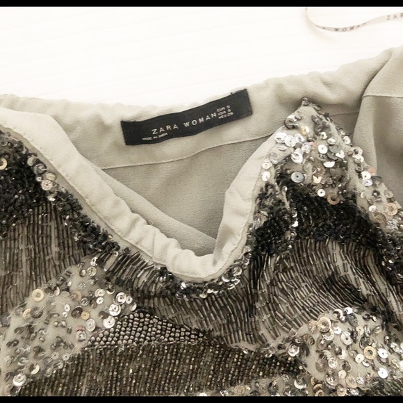 ZARA SEQUIN MINI SKIRT (BRAND NEW) - Picture 2 of 4